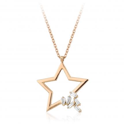 0.15 ct. Baget Pırlanta Kolye